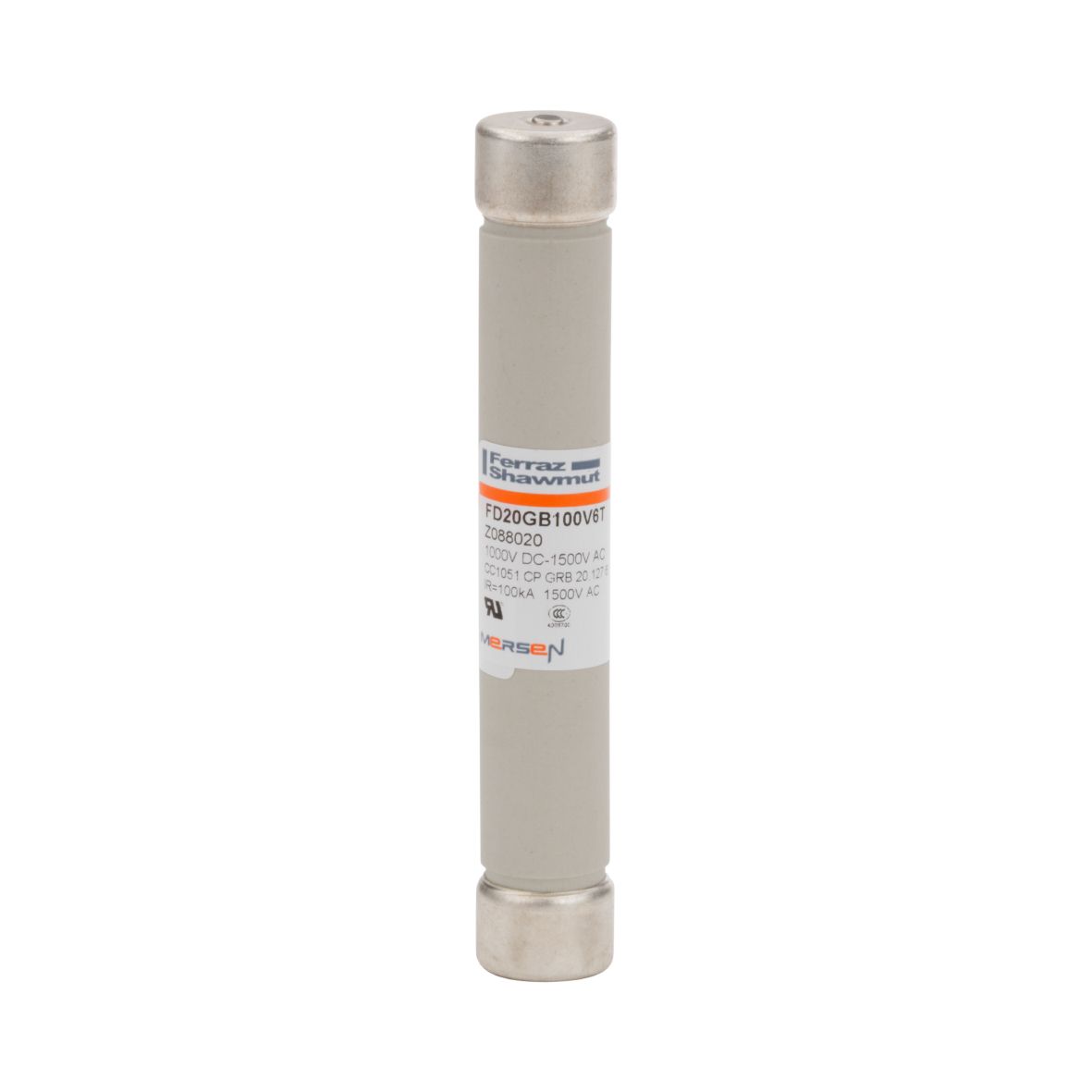 Z088020 - Cylindrical fuse-link GRB 1000VDC 27x60, 6A with striker